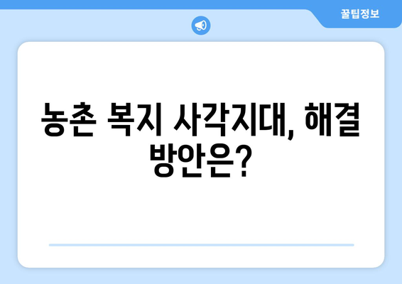 도시와 농촌의 복지 서비스 차이와 개선 방향